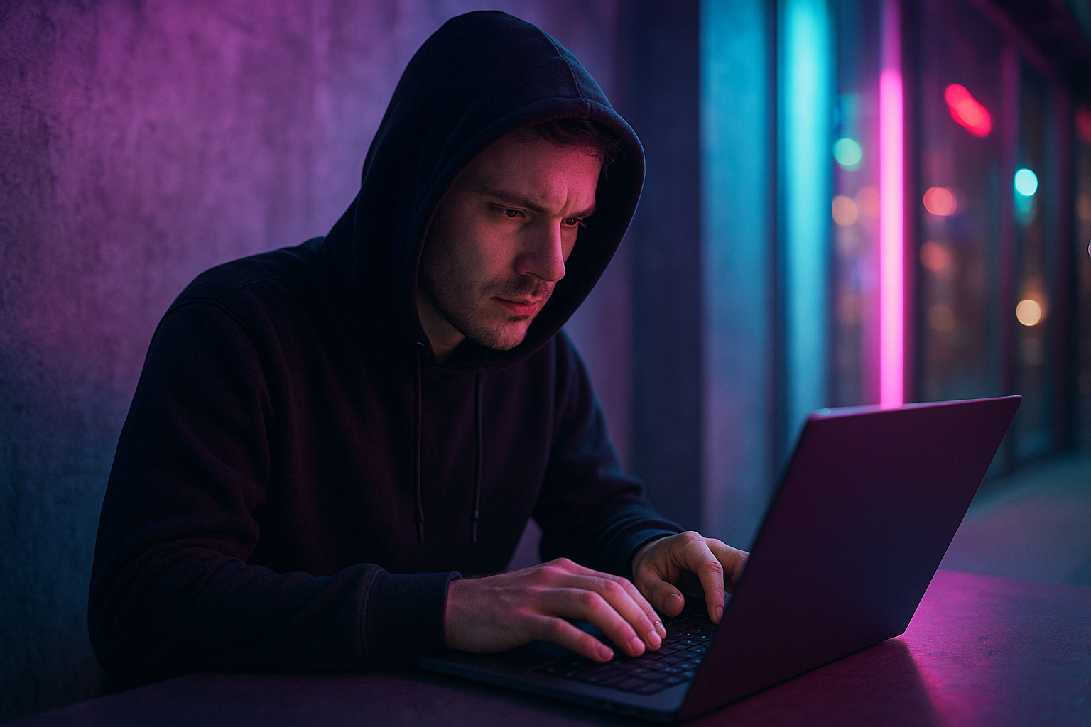 Agiota online: o que é, por que é arriscado e alternativas seguras e legais Homem no notebook representando risco de agiota online.