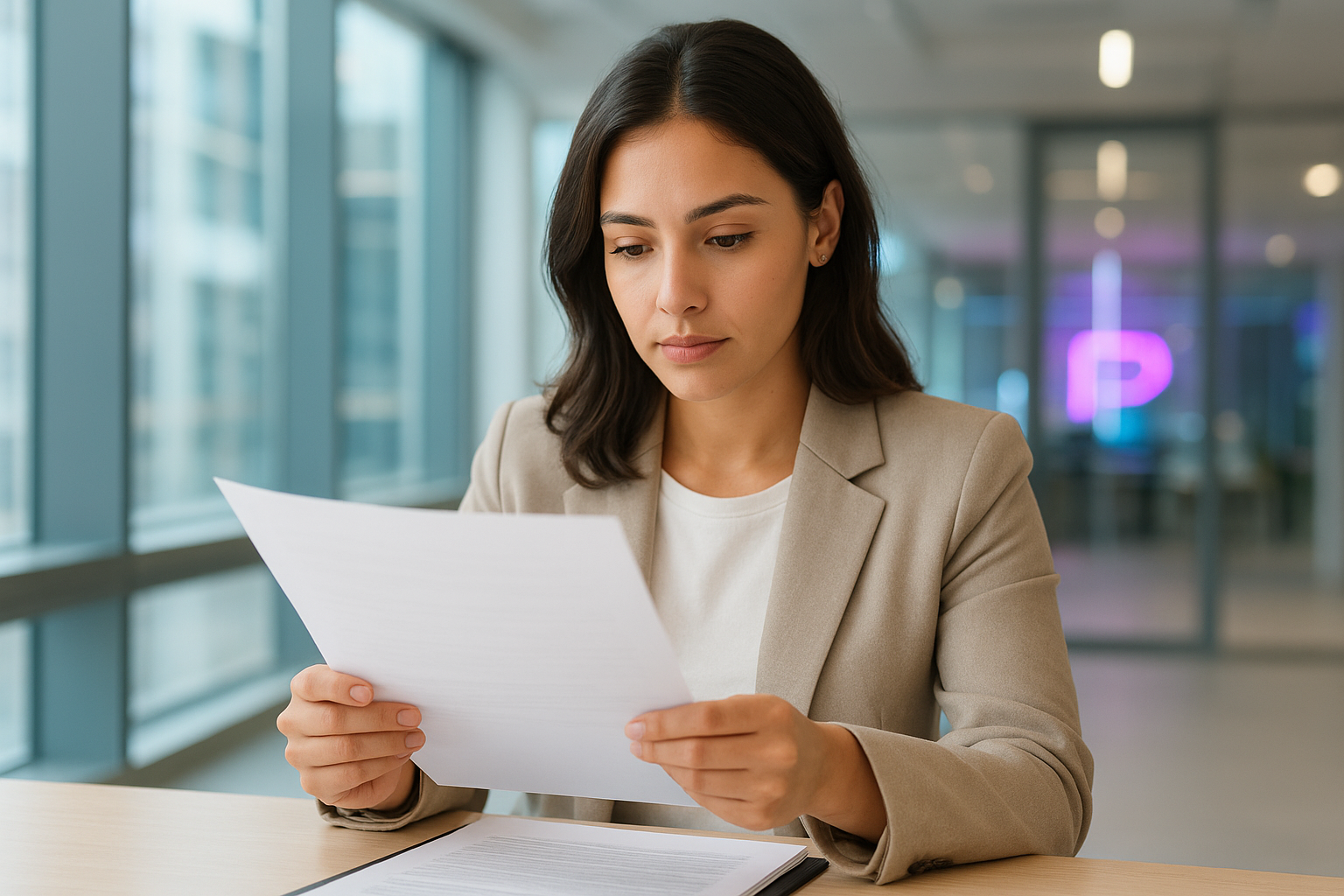 Quando vale a pena pedir um empréstimo? Mulher analisando contrato de empréstimo para verificar se vale a pena pedir um empréstimo